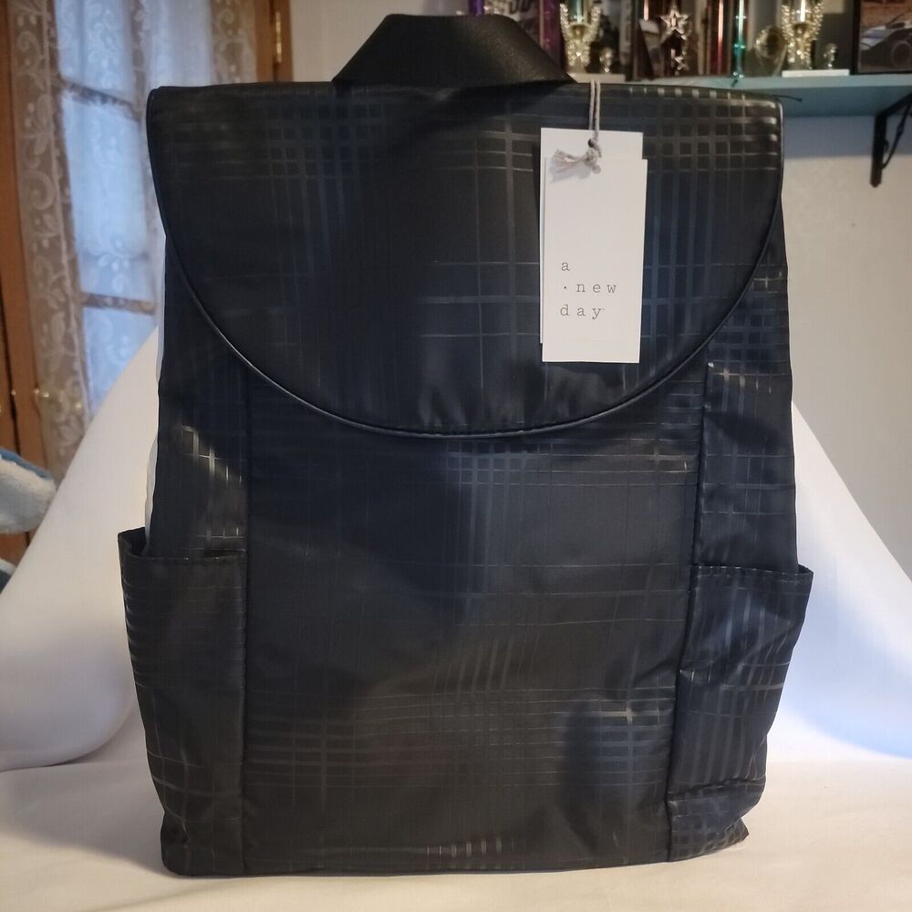A New Day Backpack Black Gel Print/WHPN14-9 School Office Diaper Bag NWT